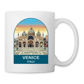 Art vintage de voyage de Venise en Italie - Mug blanc - blanc - Droite