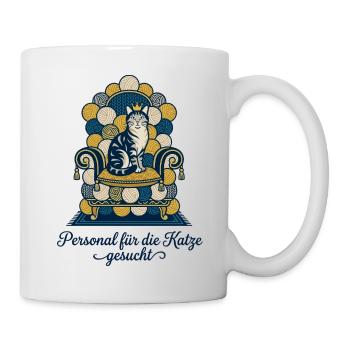 Katze Thron Personal Spruch - Tasse - Weiß - Rechts