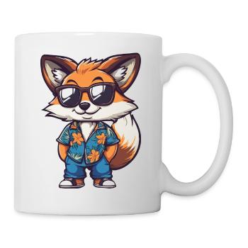 Fuchs Comic Urlaub - Tasse - Weiß - Rechts