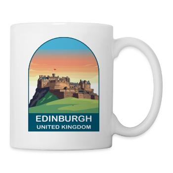 Edinburgh UK Vintage Travel Poster Art - Mug - white - Right