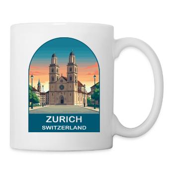 Affiche de voyage vintage Zurich Suisse - Mug blanc - blanc - Droite
