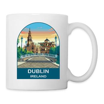 Dublin Ireland Vintage Travel Poster Art - Mug - white - Right
