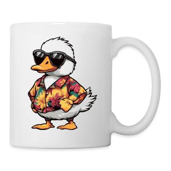 Gans Comic Urlaub - Tasse - Weiß - Rechts