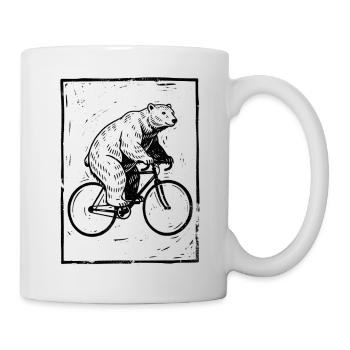 Bear on Road Bike Gift for Road Cyclist - Mug - white - Right