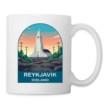 Reykjavik Iceland Vintage Travel Poster - Mug - white - Right