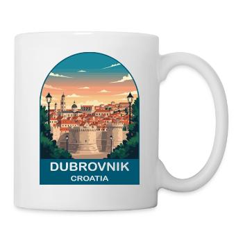 Poster de voyage vintage de Dubrovnik Croatia - Mug blanc - blanc - Droite