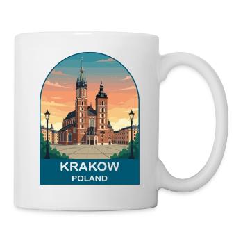 Krakow Poland Vintage Travel Poster Art - Mug - white - Right