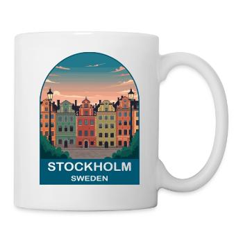 Stockholm Sweden Vintage Travel Poster Art - Mug - white - Right