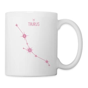 Stier-Sternzeichen Sternbild Pastellrosa - Tasse - Weiß - Rechts