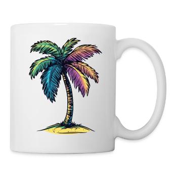 Palm Tree Island Symbol Colorful - Mug - white - Right