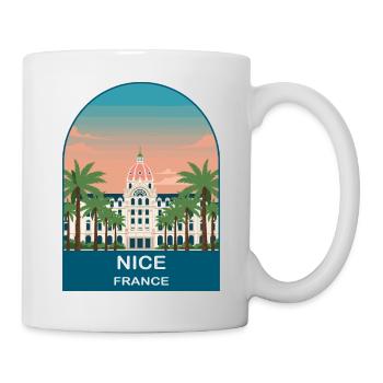 Nice France Riviera Vintage Travel Poster Art - Mug - white - Right