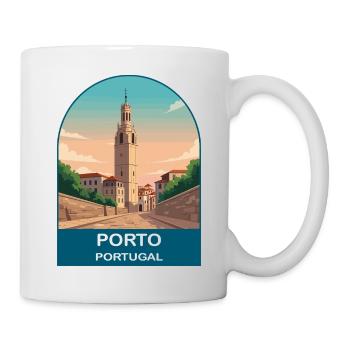 Porto Portugal Vintage Travel Poster Art - Mug - white - Right