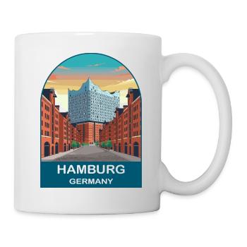 Hamburg Germany Elbphil harmonie Travel Art - Mug - white - Right