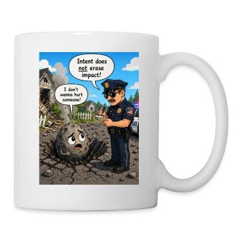 L’intention n’annule pas l’effet - Mug blanc - blanc - Droite