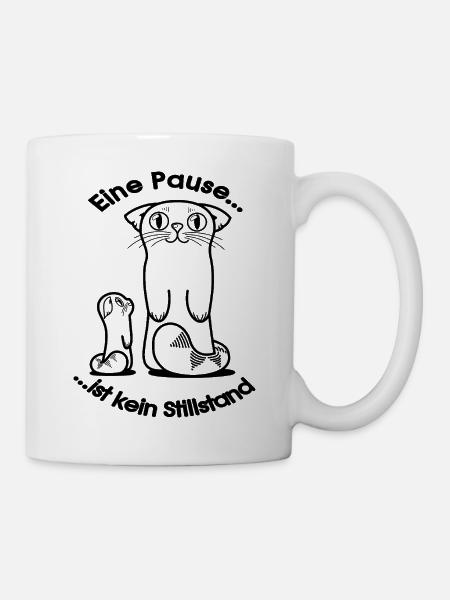 Katzen-Lineart - Tasse - Weiß