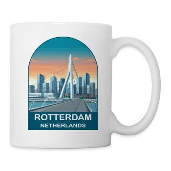 Rotterdam Pays-Bas Skyline Vintage Travel Art - Mug blanc - blanc - Droite