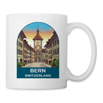 Bern Schweiz Vintage-Reiseposter-Kunst - Tasse - Weiß - Rechts