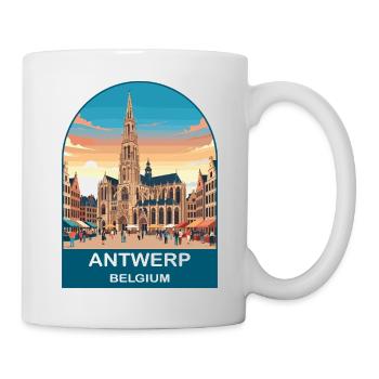 Antwerp Belgium Vintage Travel Poster Art - Mug - white - Right