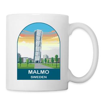 Malmo Sweden Vintage Travel Poster Art - Mug - white - Right