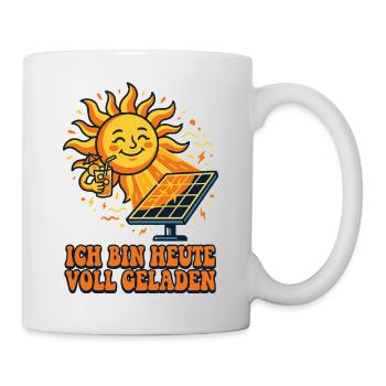 Solar Energie, Balkonkraftwerk Lustig - Tasse - Weiß - Rechts