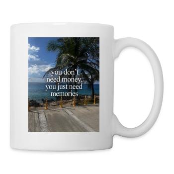 Erinnerungen statt Geld – Tropische Küste - Tasse - Weiß - Rechts