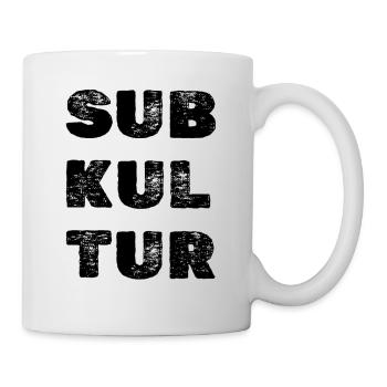 SUBKULTUR Logo – Minimal Techno Identity - Tasse - Weiß - Rechts