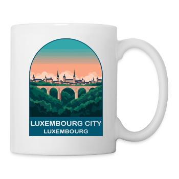 Luxembourg City Vintage-Reiseplakat-Kunst - Tasse - Weiß - Rechts