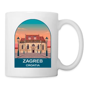Zagreb Croatia Vintage Travel Poster Art - Mug - white - Right