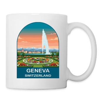 Geneva Switzerland Vintage Travel Poster - Mug - white - Right