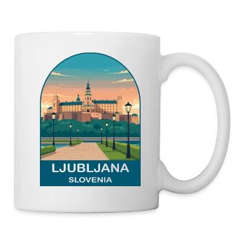 Ljubljana Slovenia Vintage Travel Poster - Mug - white - Right
