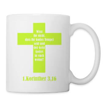 God's Temple Cross Quote - Mug - white - Right
