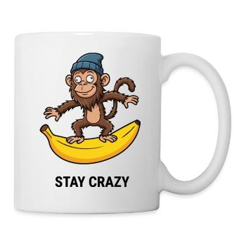 Verrückter Affe auf Banana Tee - Tasse - Weiß - Rechts