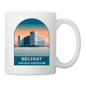 Belfast UK Vintage Travel Poster Art - Mug - white - Right
