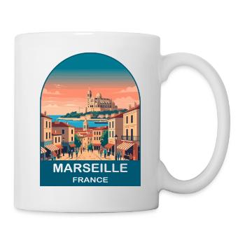 Marseille France Port City Vintage Travel Poster - Mug - white - Right