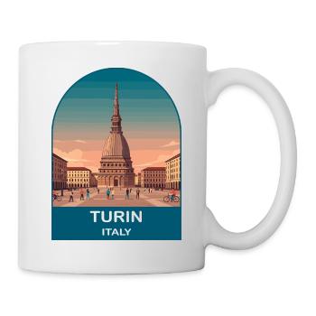 Turin, Italien Vintage-Reiseposter-Kunst - Tasse - Weiß - Rechts