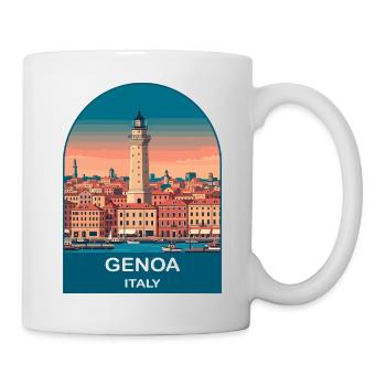Art d’affiches de voyage vintage à Gênes, Italie - Mug blanc - blanc - Droite