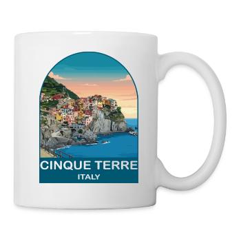 Cinque Terre Italy Vintage Travel Poster - Mug - white - Right