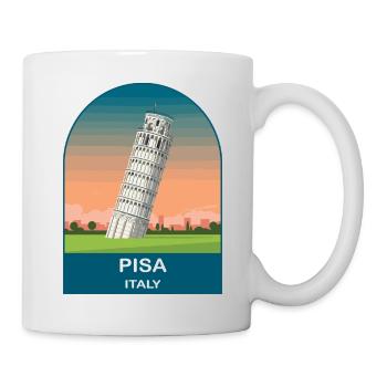 Pisa Italy Vintage Travel Poster Art - Mug - white - Right