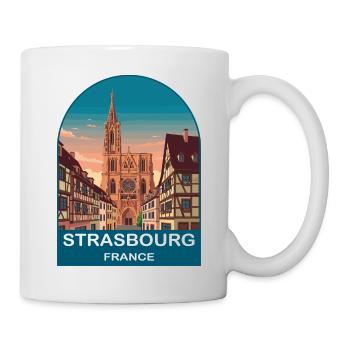 Strasbourg France Vintage Travel Poster Design - Mug - white - Right