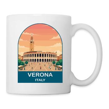 Verona Italy Vintage Travel Poster Art - Mug - white - Right