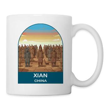 Xian China Vintage-Reiseplakat-Kunst - Tasse - Weiß - Rechts