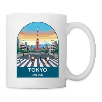 Affiche de voyage vintage Tokyo Japan Skyline - Mug blanc - blanc - Droite