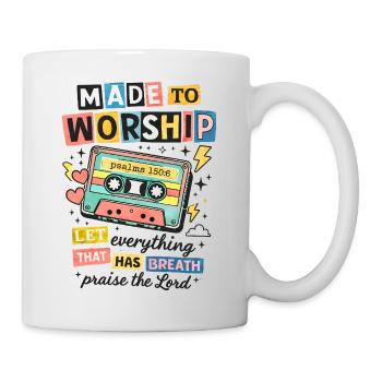 Made to Worship Retro Kassette - Tasse - Weiß - Rechts