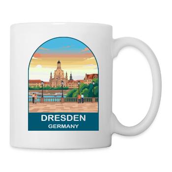 Dresden Germany Vintage Travel Poster Art - Mug - white - Right