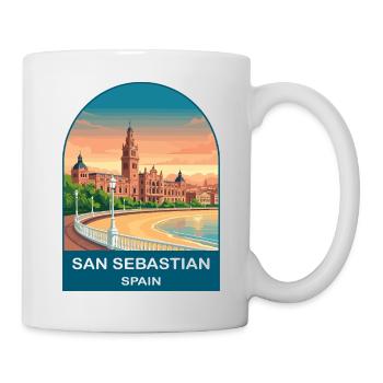 San Sebastian Spain Vintage Travel Poster - Mug - white - Right