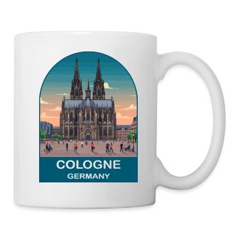 Affiche vintage de voyage de la cathédrale de Cologne, Allemagne - Mug blanc - blanc - Droite