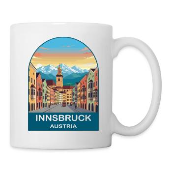 Innsbruck Austria Vintage Travel Poster Art - Mug - white - Right