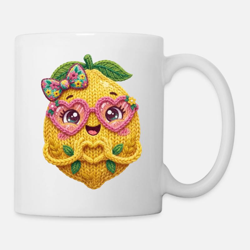 Zitrone Herzhände - Tasse - Weiß