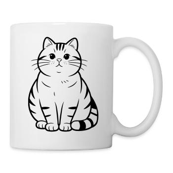 gros chat mignon - Mug blanc - blanc - Droite