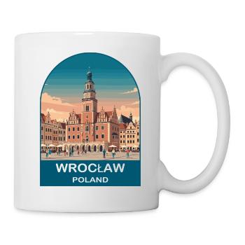 Wroclaw Poland Vintage Travel Poster Art - Mug - white - Right